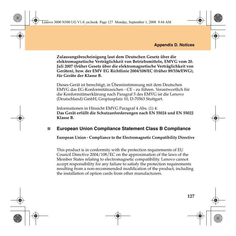 Lenovo N500 Notebook User Manual | Page 135 / 148