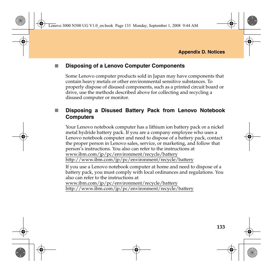 Lenovo N500 Notebook User Manual | Page 141 / 148