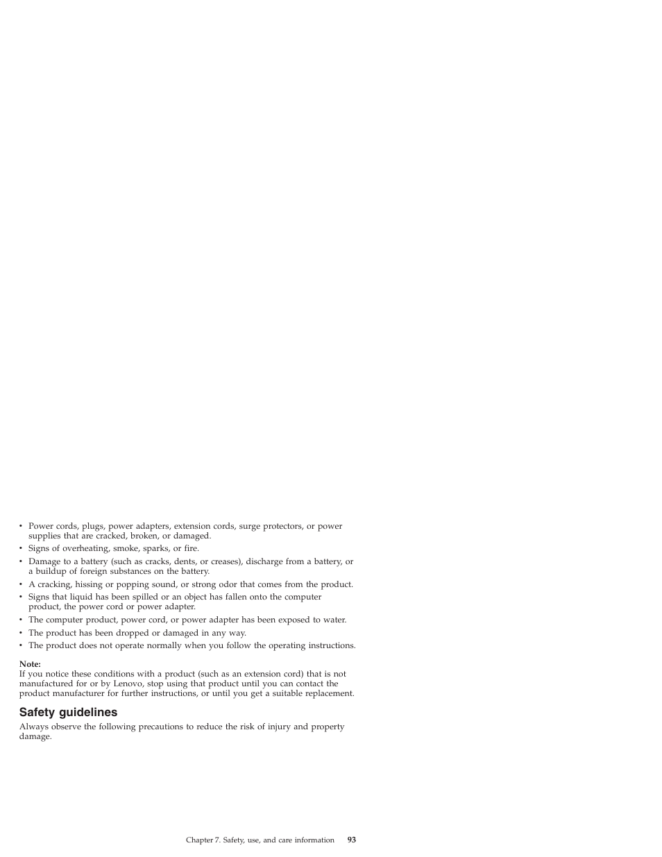 Safety guidelines, Safety, Guidelines | Lenovo IdeaPad S10 User Manual | Page 101 / 180