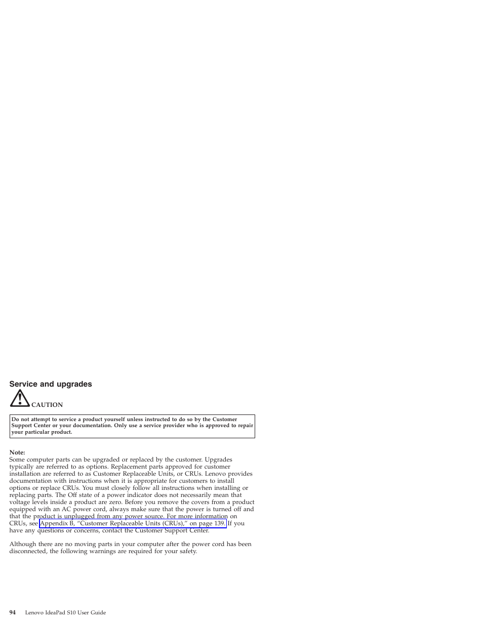 Service and upgrades | Lenovo IdeaPad S10 User Manual | Page 102 / 180