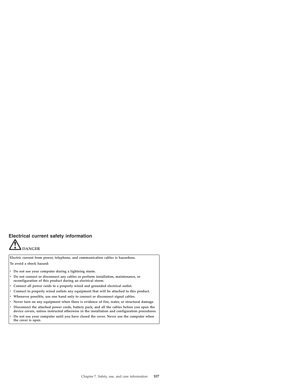 Electrical current safety information | Lenovo IdeaPad S10 User Manual | Page 115 / 180