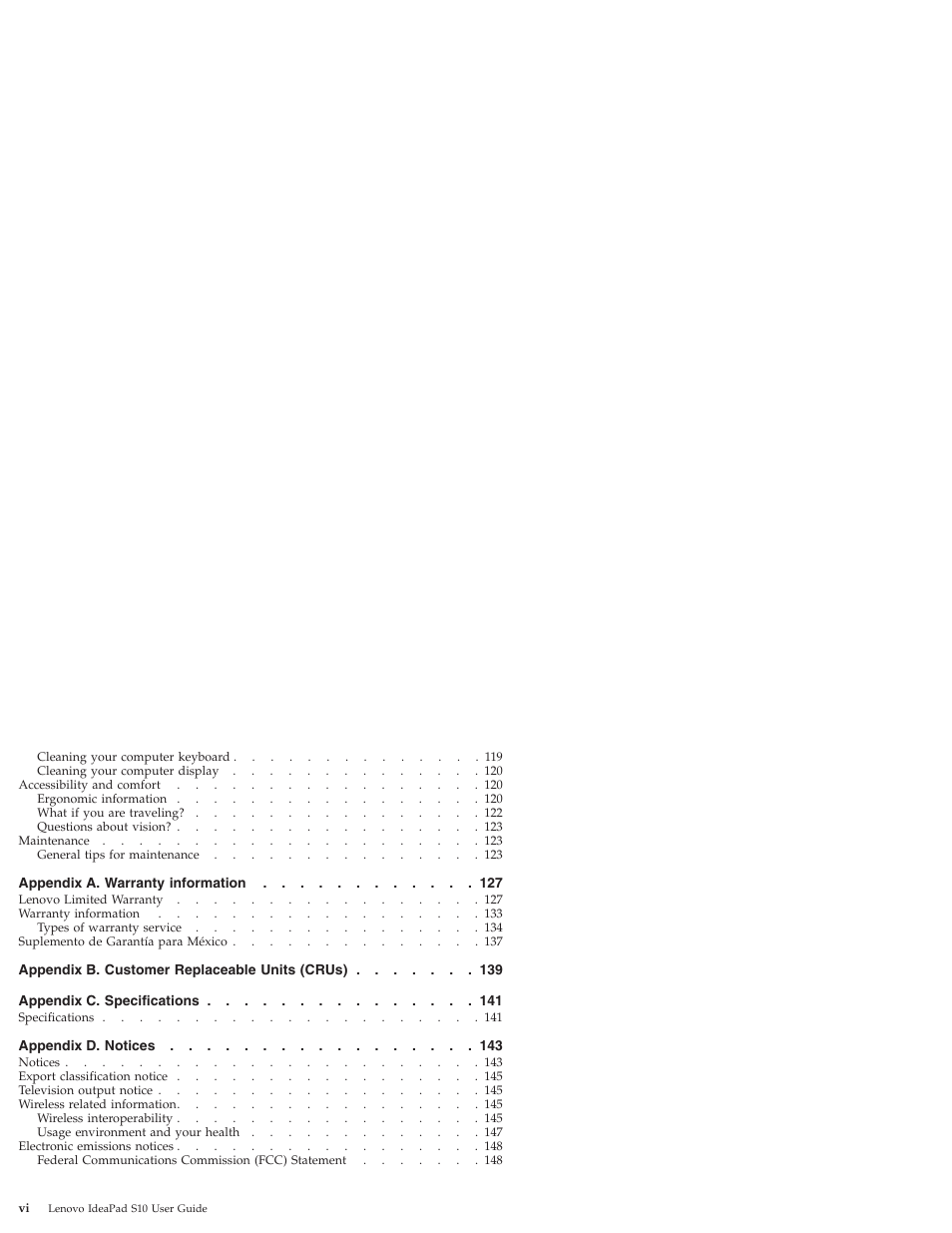 Lenovo IdeaPad S10 User Manual | Page 6 / 180