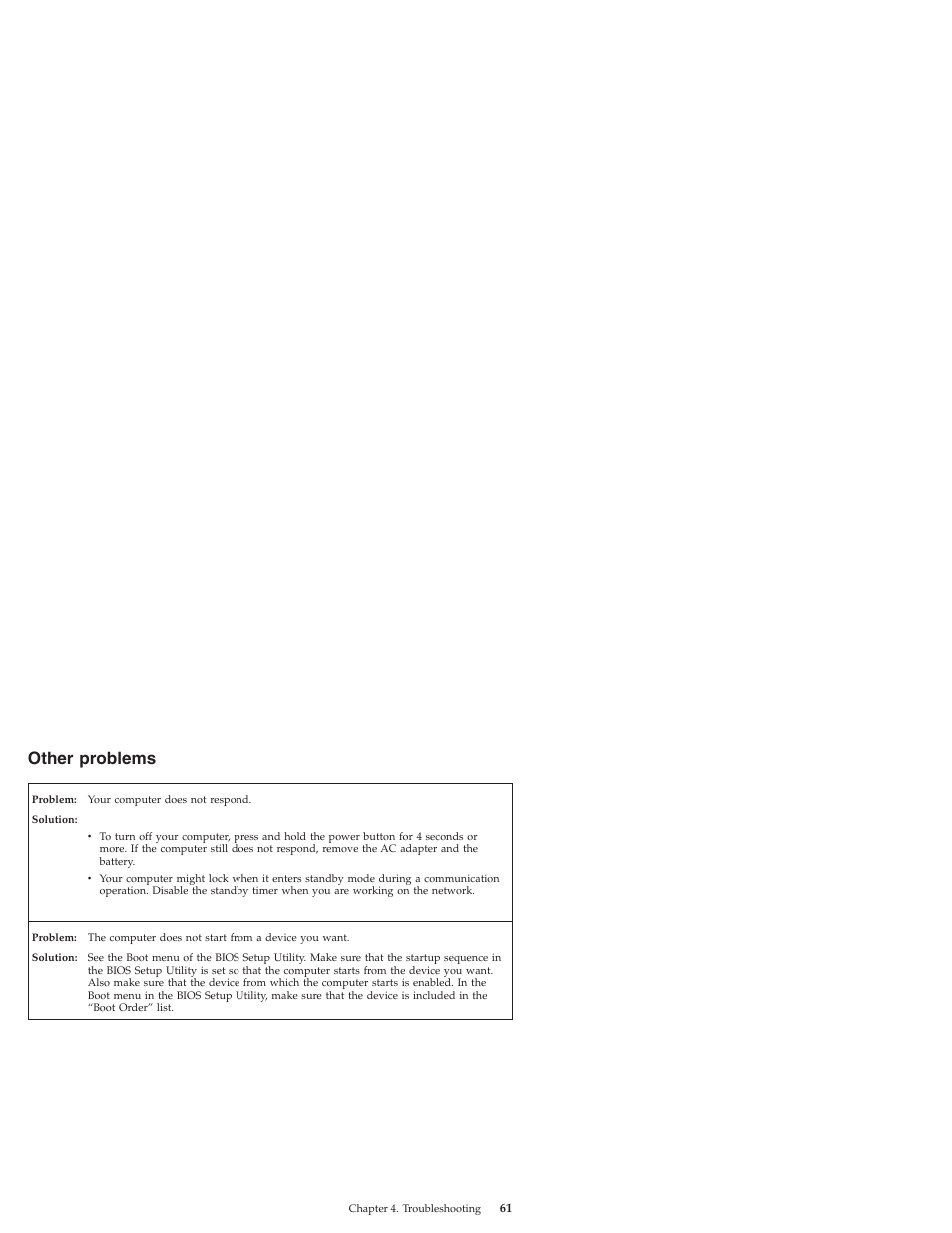 Other problems, Other, Problems | Lenovo IdeaPad S10 User Manual | Page 69 / 180