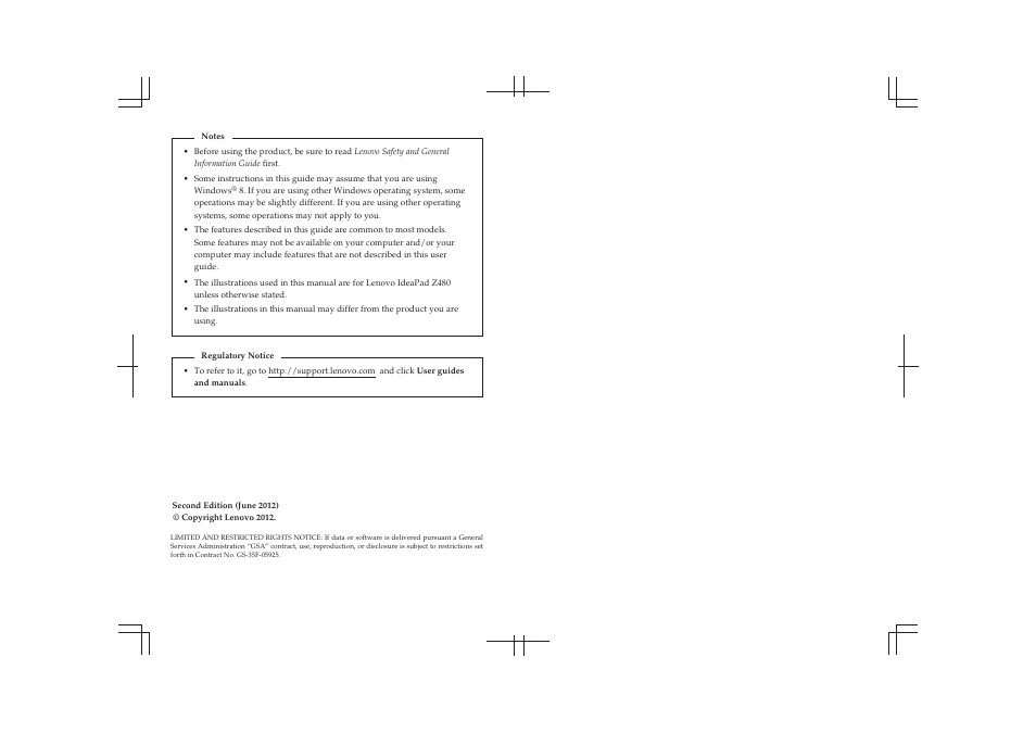 Lenovo IdeaPad Z585 Notebook User Manual | Page 2 / 54