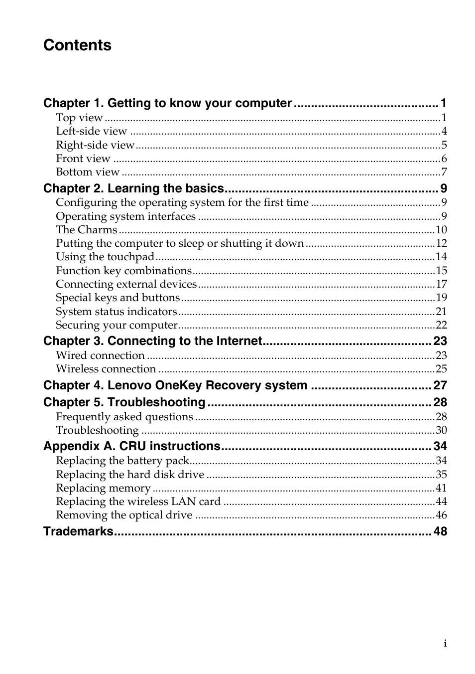 Lenovo IdeaPad Z585 Notebook User Manual | Page 3 / 54