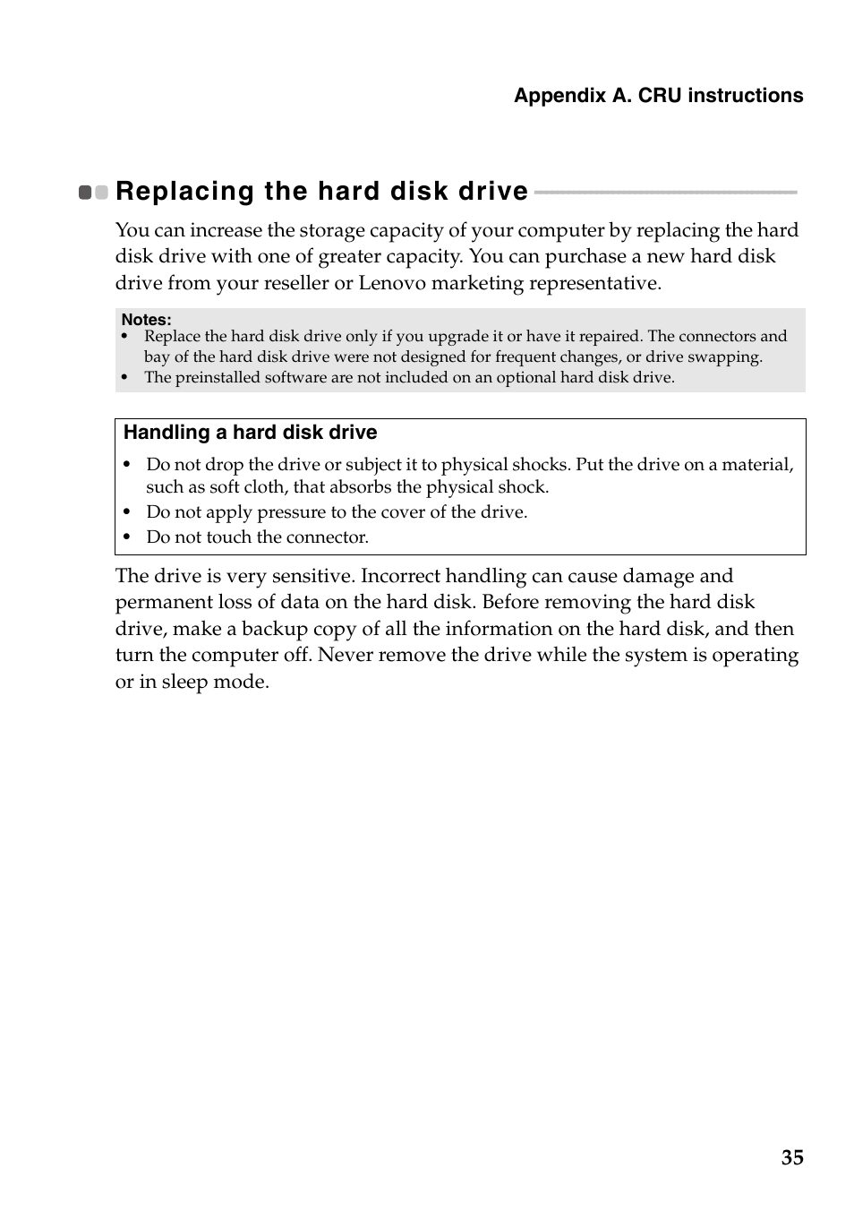 Replacing the hard disk drive | Lenovo IdeaPad Z585 Notebook User Manual | Page 39 / 54