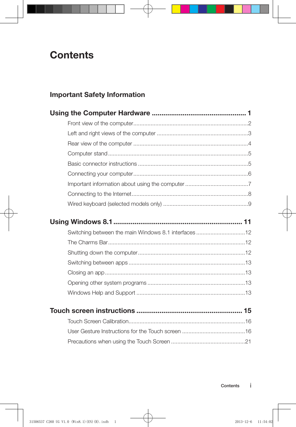 Lenovo C260 Touch All In One User Manual | Page 4 / 47