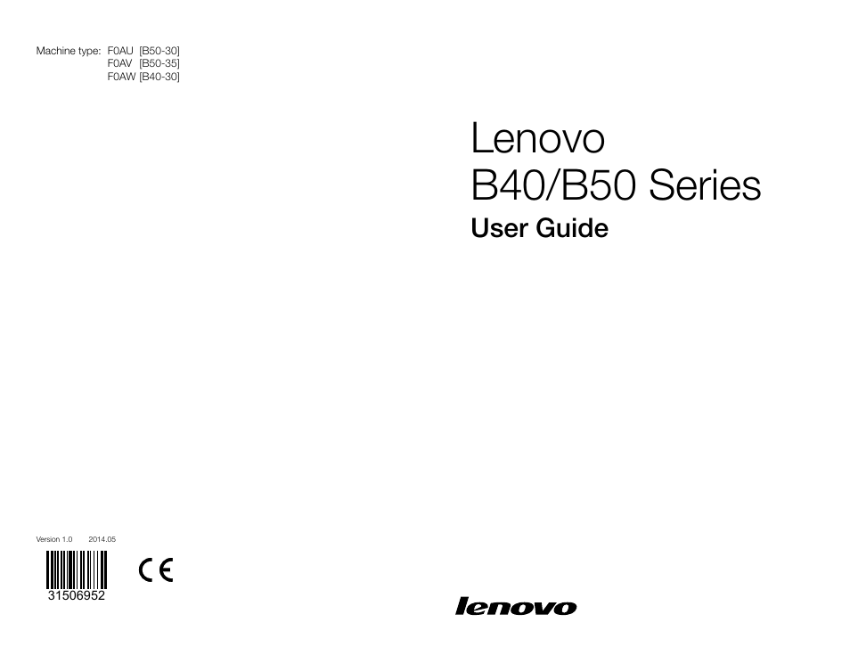 Lenovo B50-30 Touch All-in-One User Manual | 59 pages