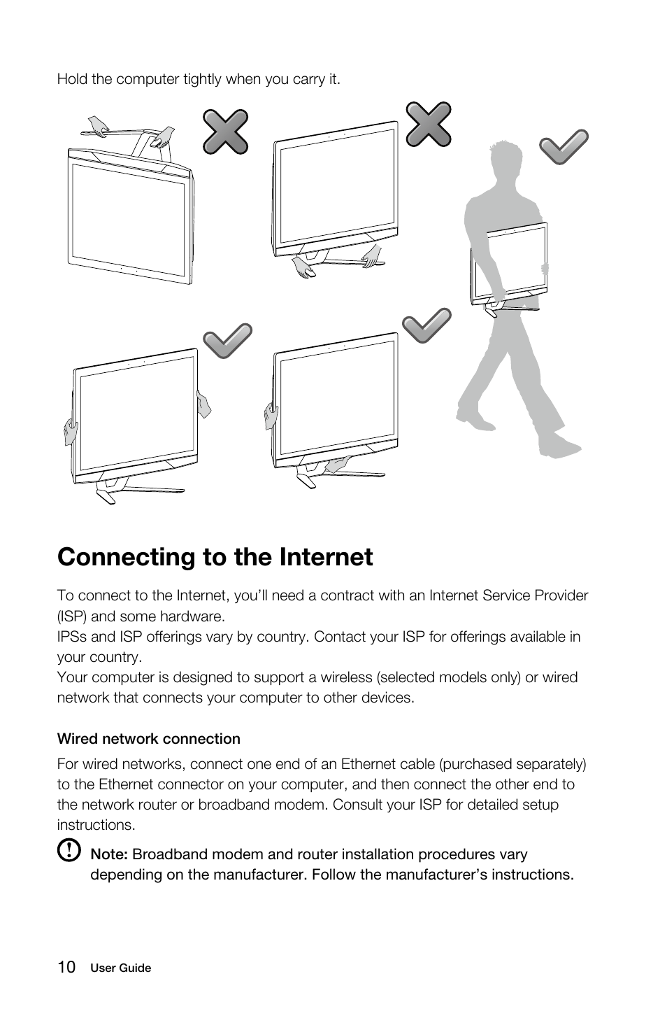 Connecting to the internet | Lenovo B50-30 Touch All-in-One User Manual | Page 15 / 59