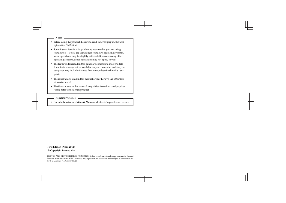 Lenovo S20-30 Notebook User Manual | Page 2 / 34