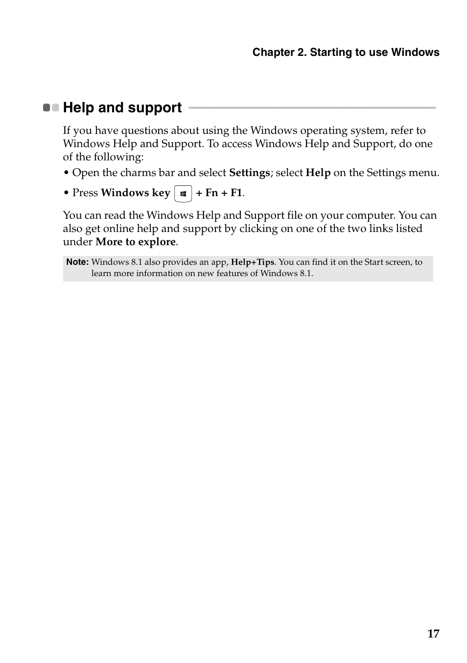 Help and support | Lenovo S20-30 Notebook User Manual | Page 21 / 34