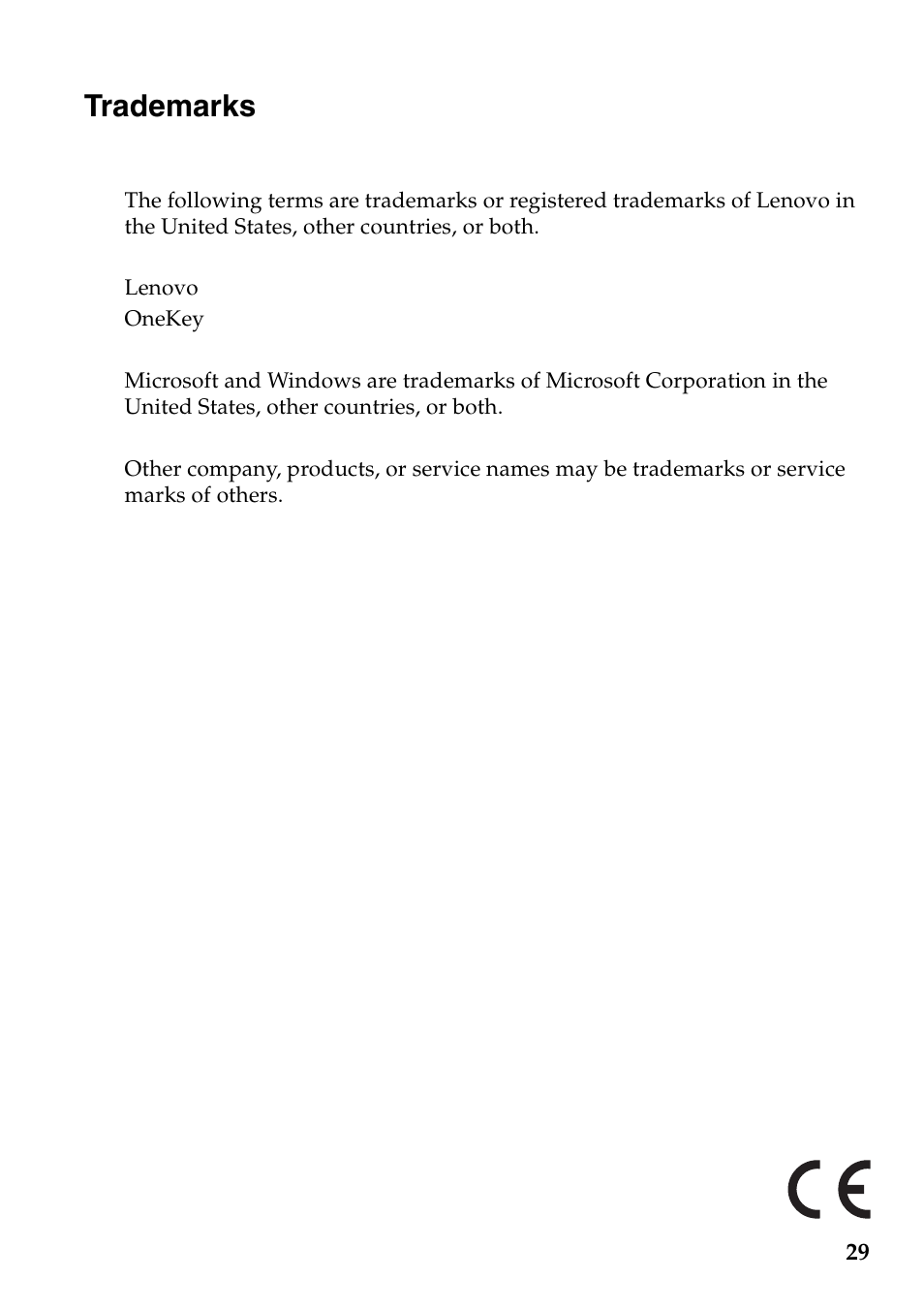 Trademarks | Lenovo S20-30 Notebook User Manual | Page 33 / 34