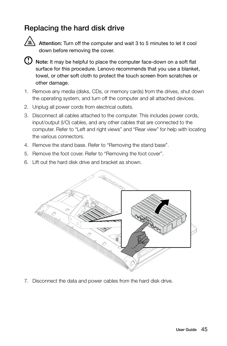 Replacing the hard disk drive | Lenovo C360 All-in-One User Manual | Page 50 / 61