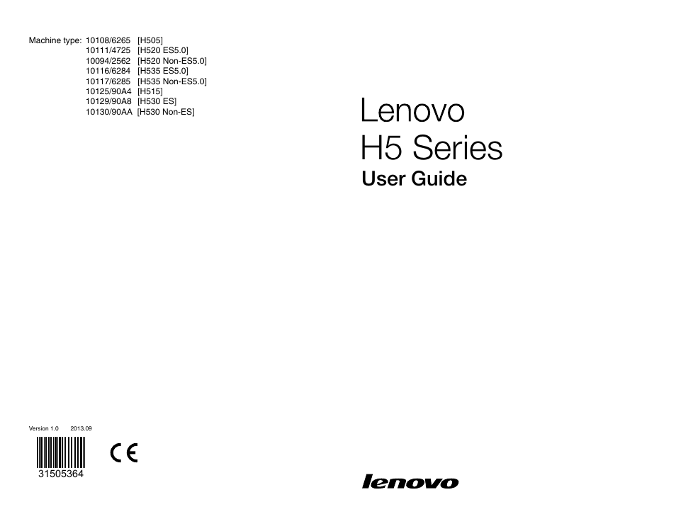 Lenovo H515 Desktop User Manual | 63 pages