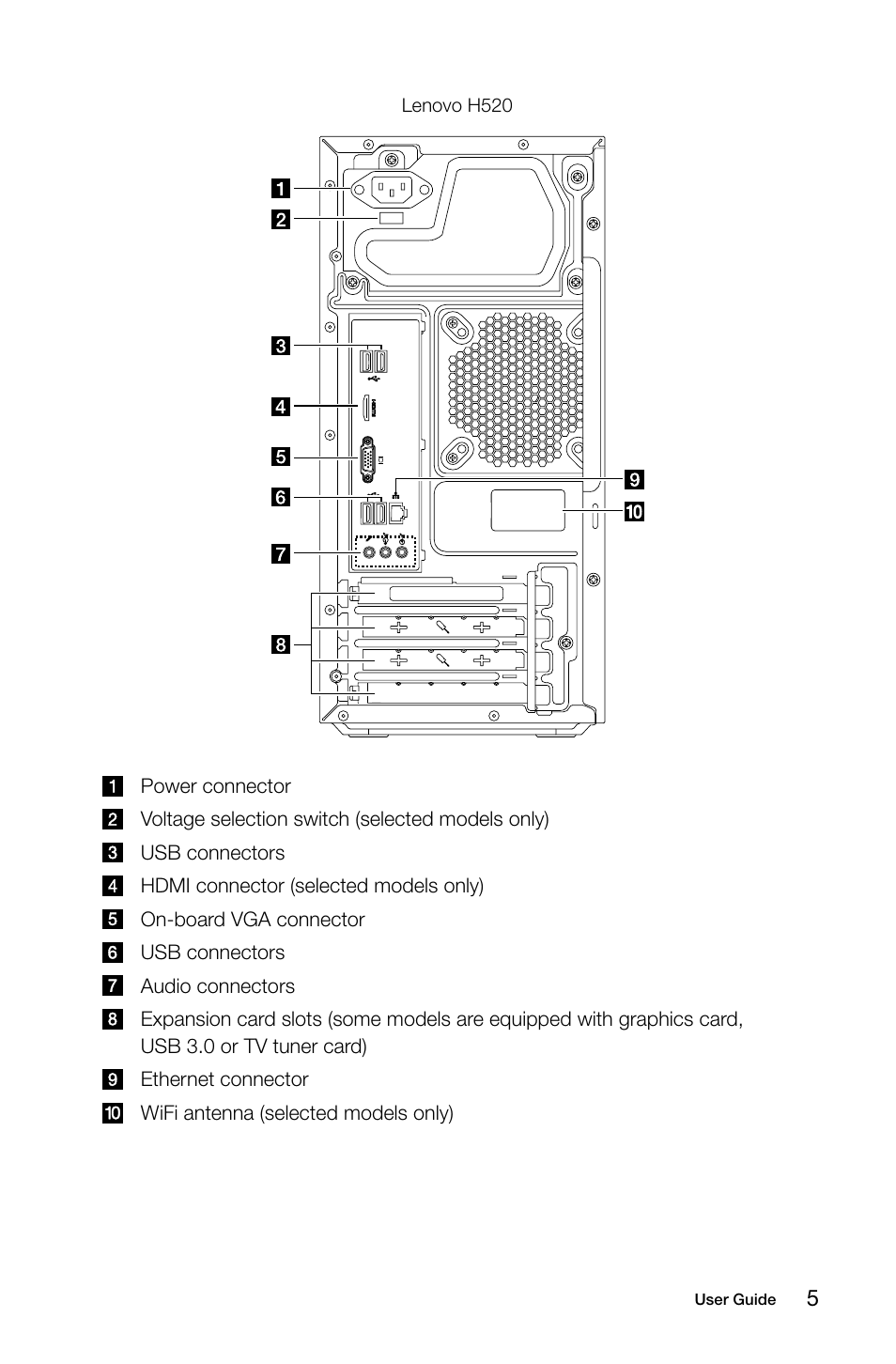 Lenovo H515 Desktop User Manual | Page 10 / 63