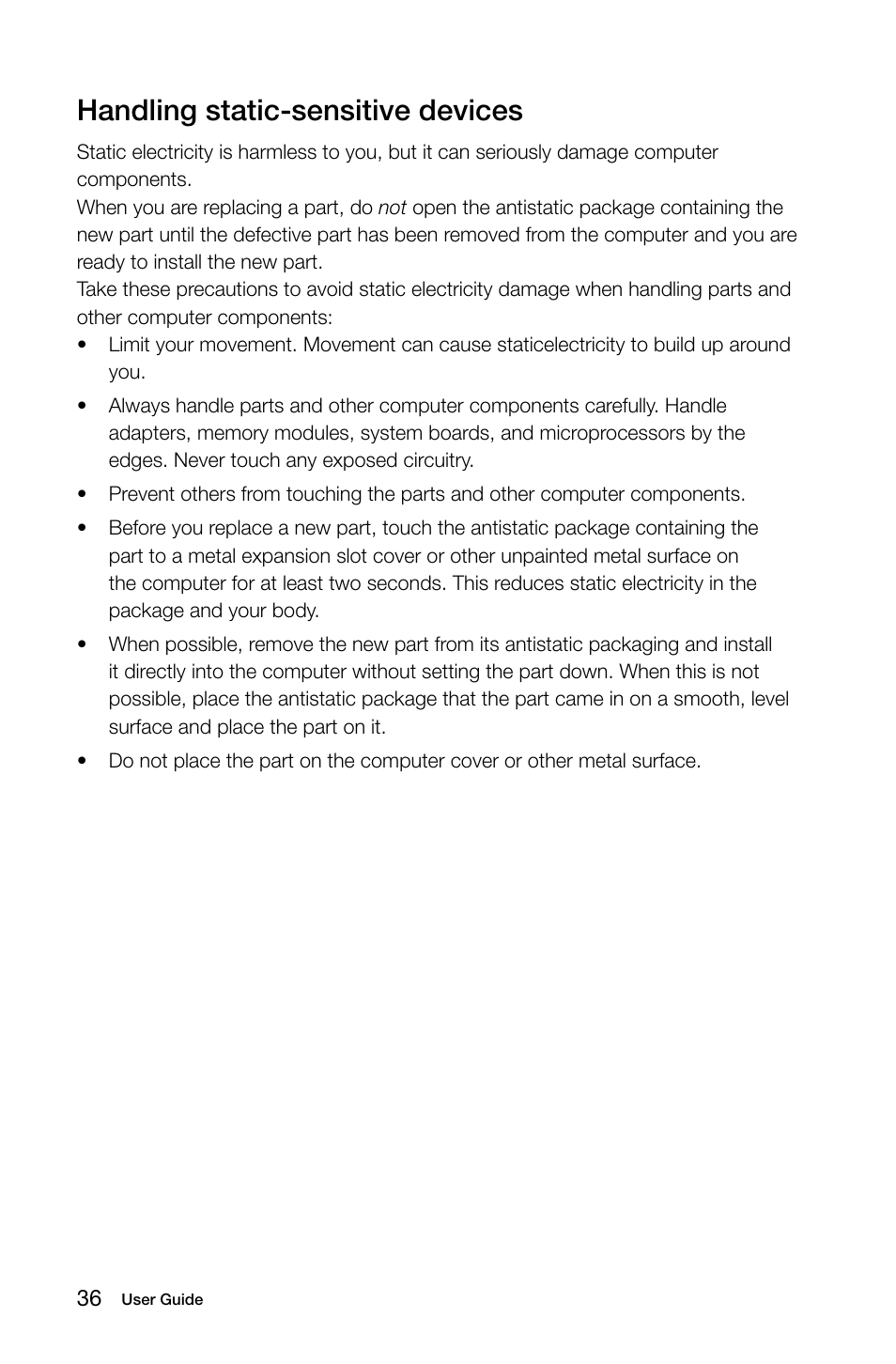 Handling static-sensitive devices | Lenovo H515 Desktop User Manual | Page 41 / 63