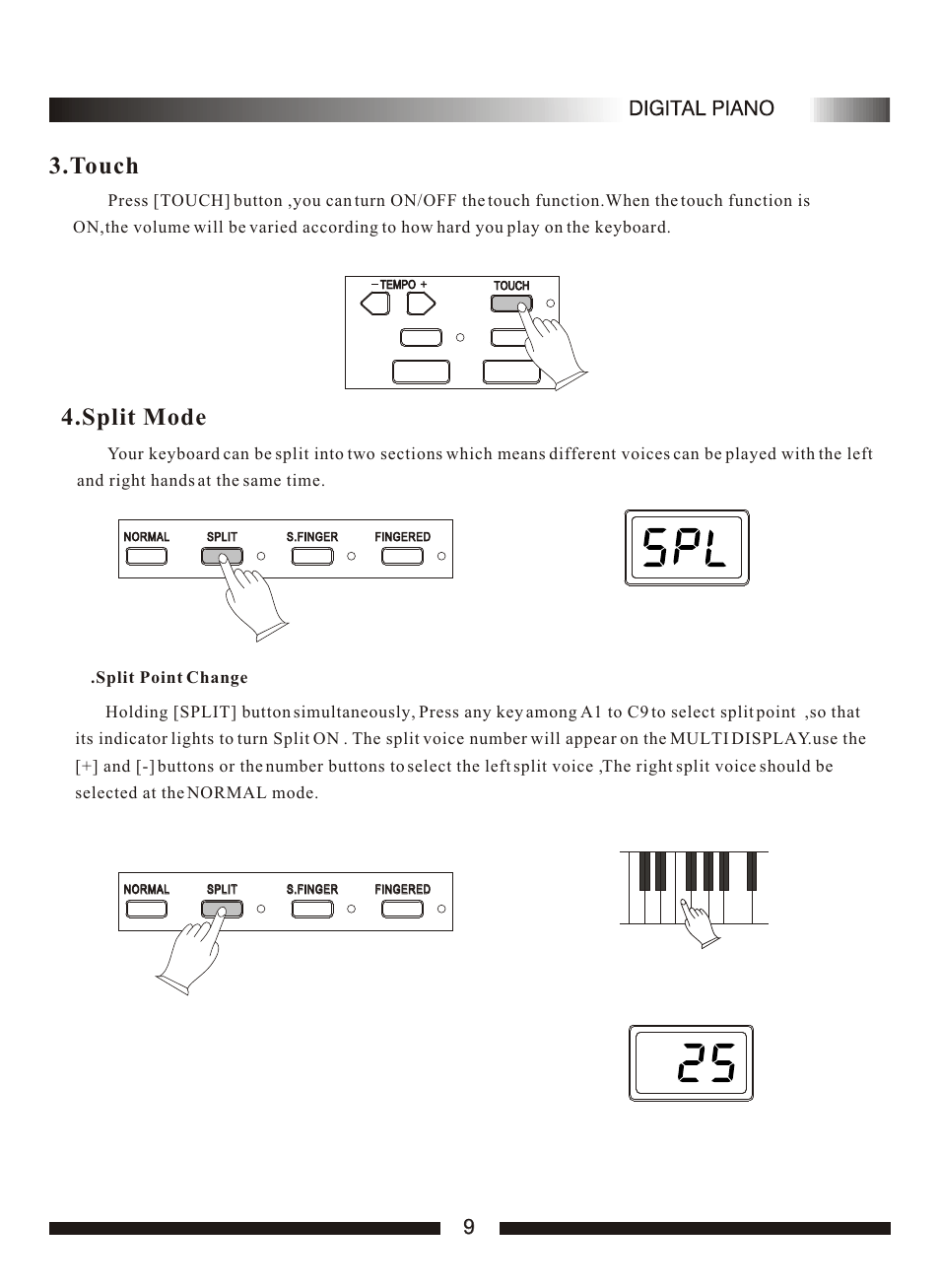 Т³гж 11, Touch, Split mode | Adagio Teas PDP100 User Manual | Page 11 / 26