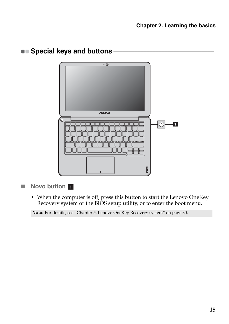 Special keys and buttons | Lenovo IdeaPad S200 User Manual | Page 19 / 45