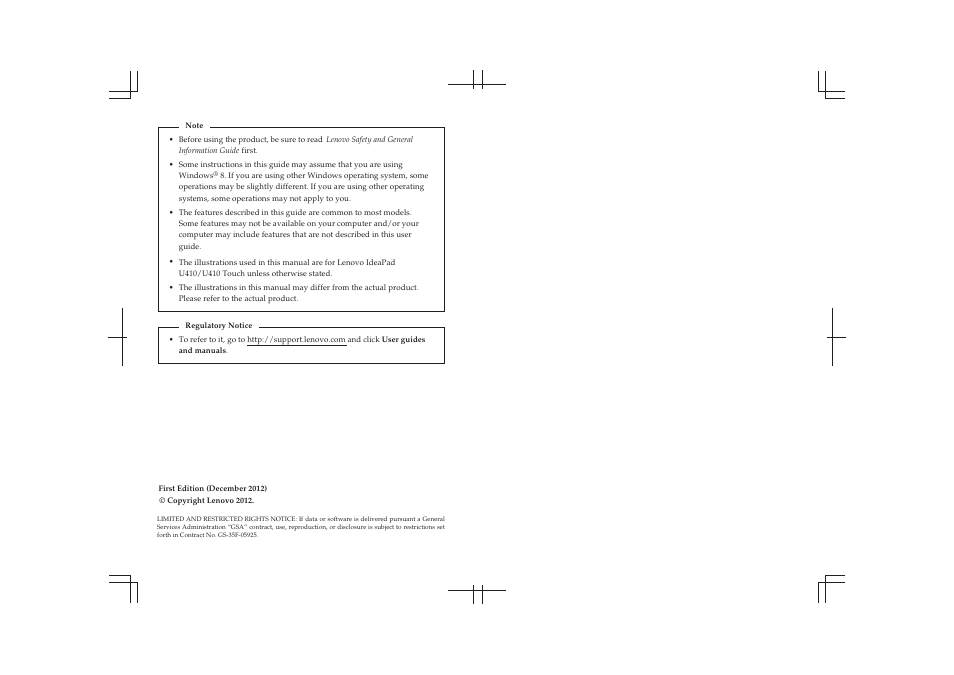 Lenovo IdeaPad U310 Touch Notebook User Manual | Page 2 / 52
