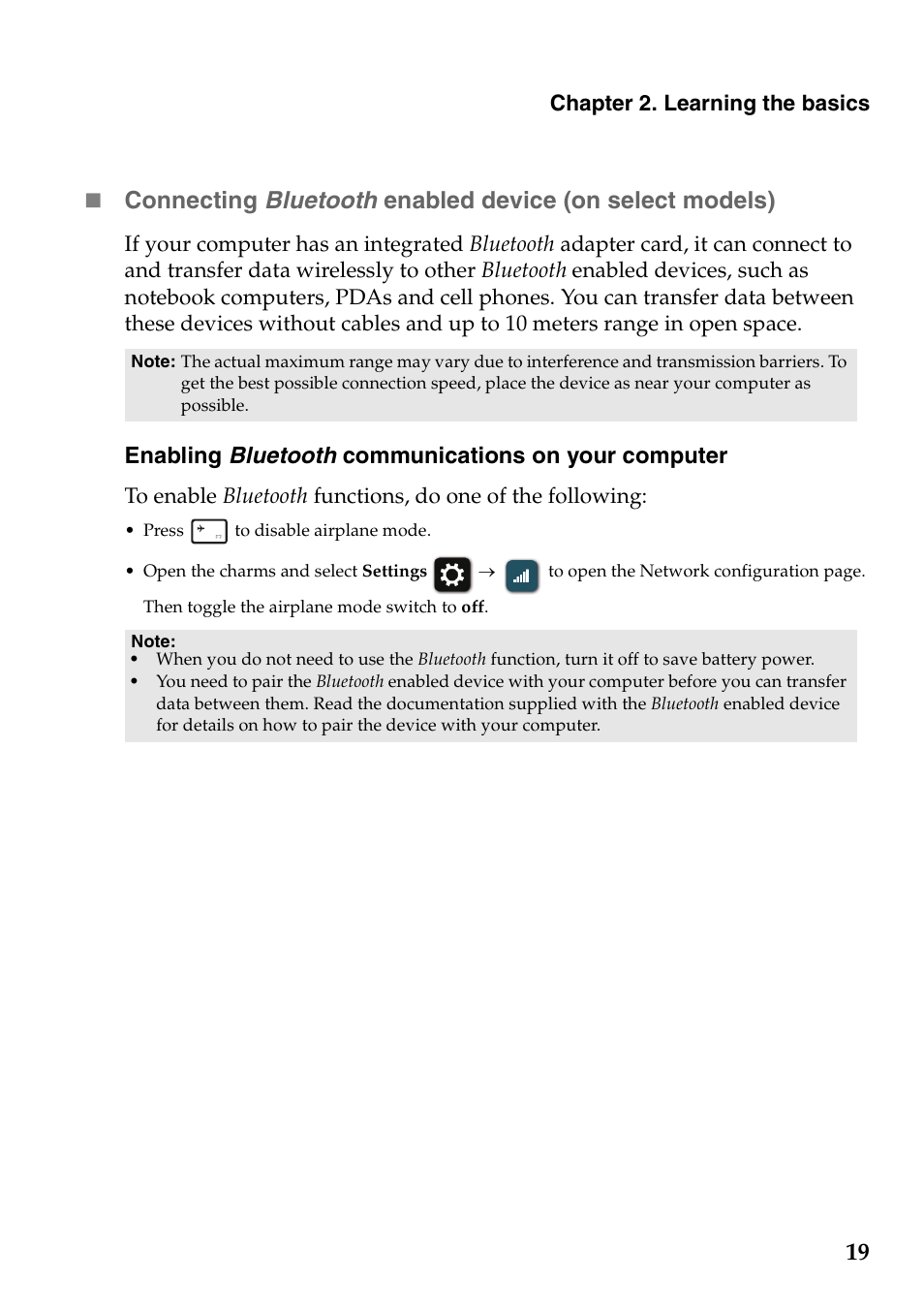 Enabling bluetooth communications on your computer | Lenovo IdeaPad U310 Touch Notebook User Manual | Page 23 / 52