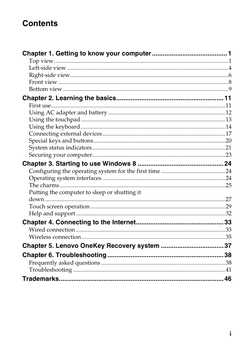 Lenovo IdeaPad U310 Touch Notebook User Manual | Page 3 / 52