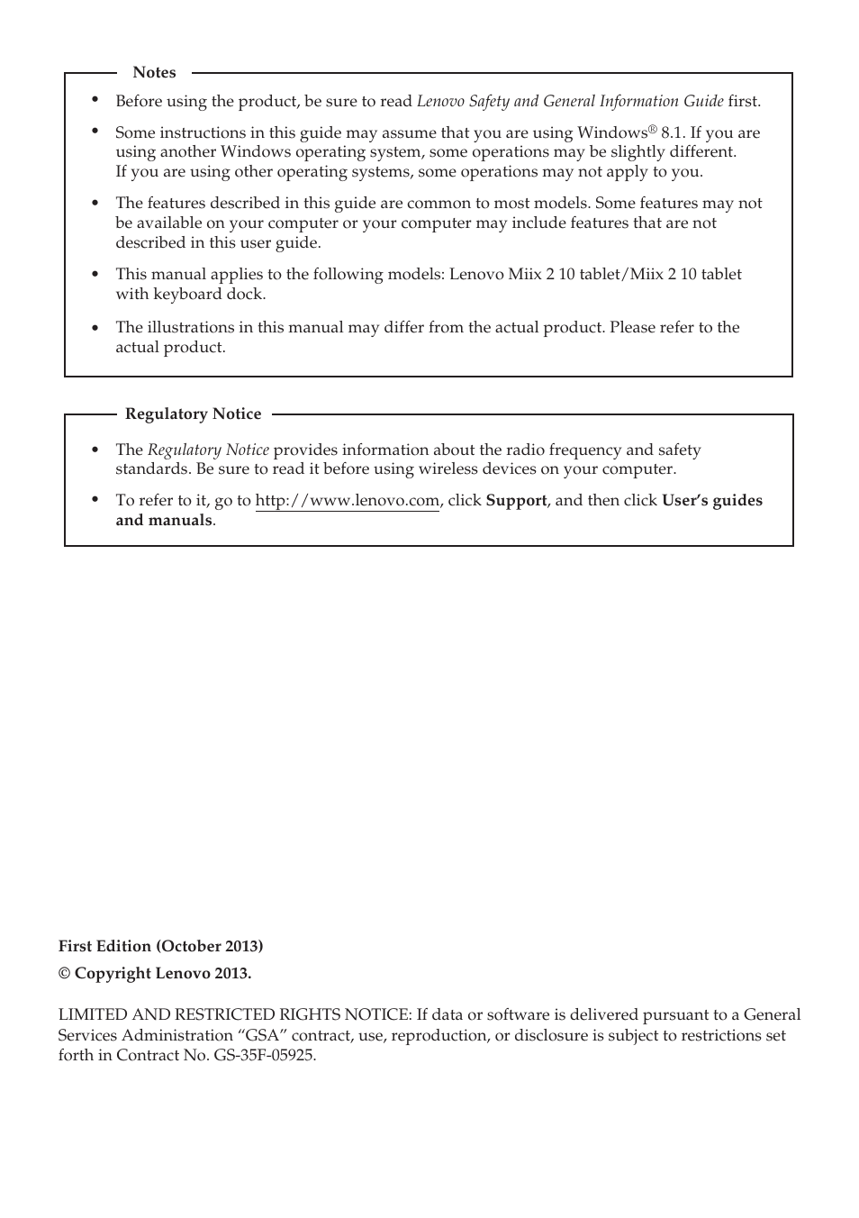 Lenovo Miix 2 10 Tablet Lenovo User Manual | Page 2 / 34