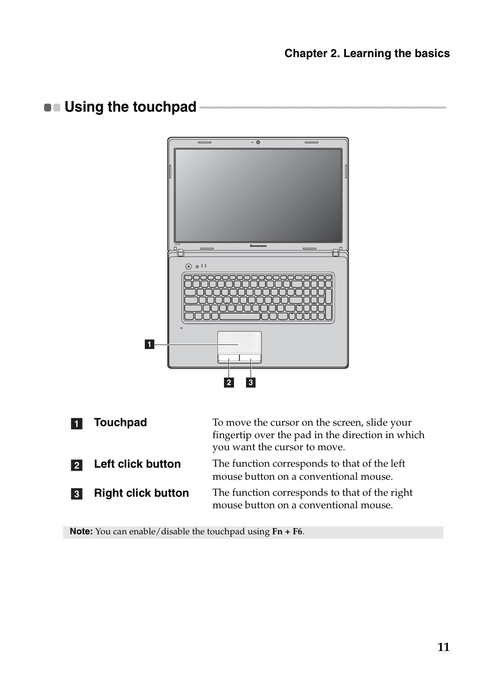 Using the touchpad | Lenovo G770 Notebook User Manual | Page 15 / 51