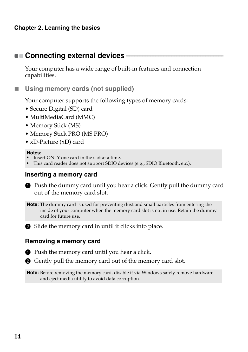 Connecting external devices | Lenovo G770 Notebook User Manual | Page 18 / 51