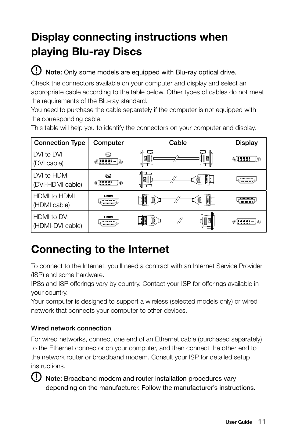 Connecting to the internet | Lenovo H50-50 Desktop User Manual | Page 16 / 63
