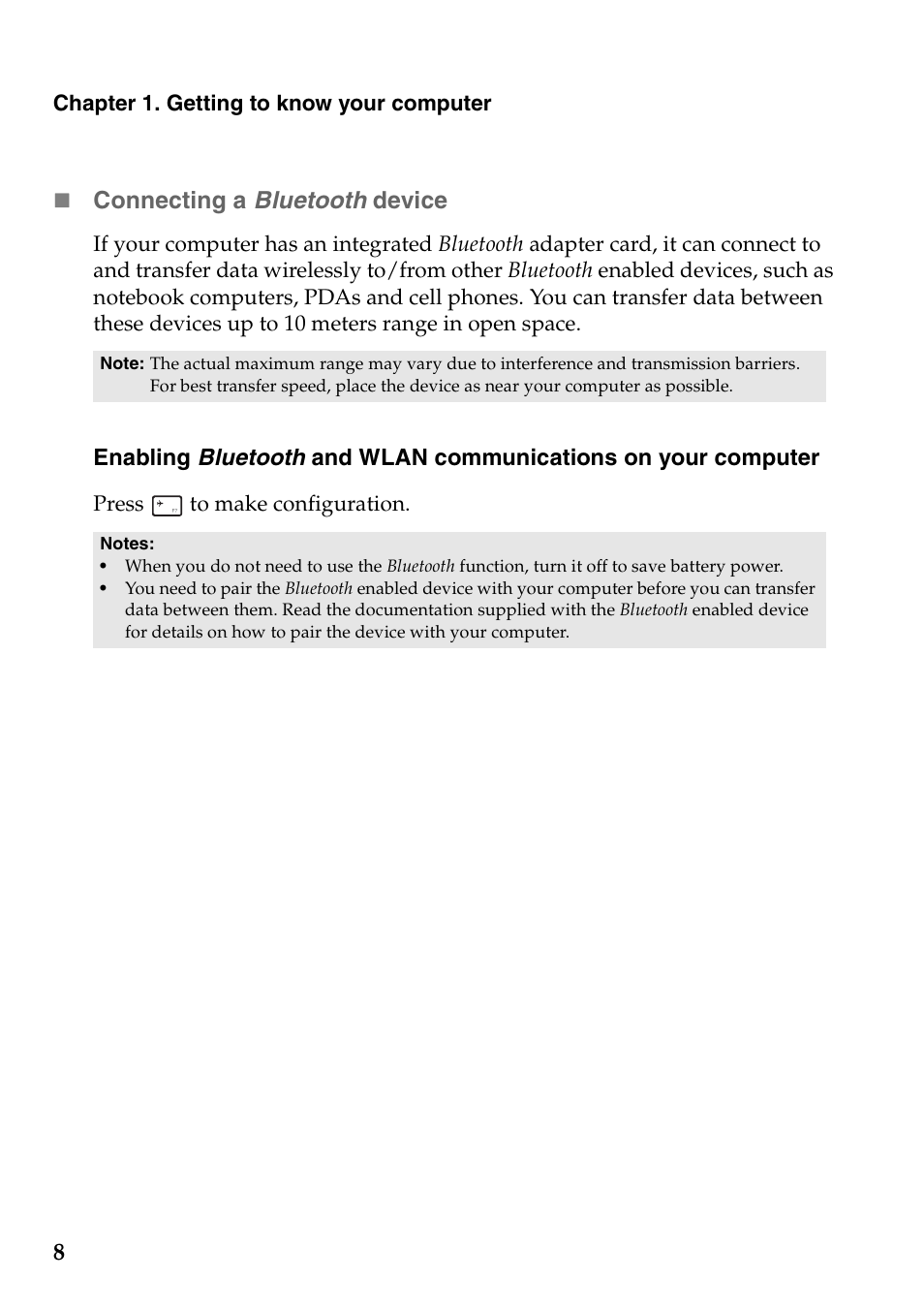 Connecting a bluetooth device | Lenovo IdeaPad Z710 Notebook User Manual | Page 12 / 50