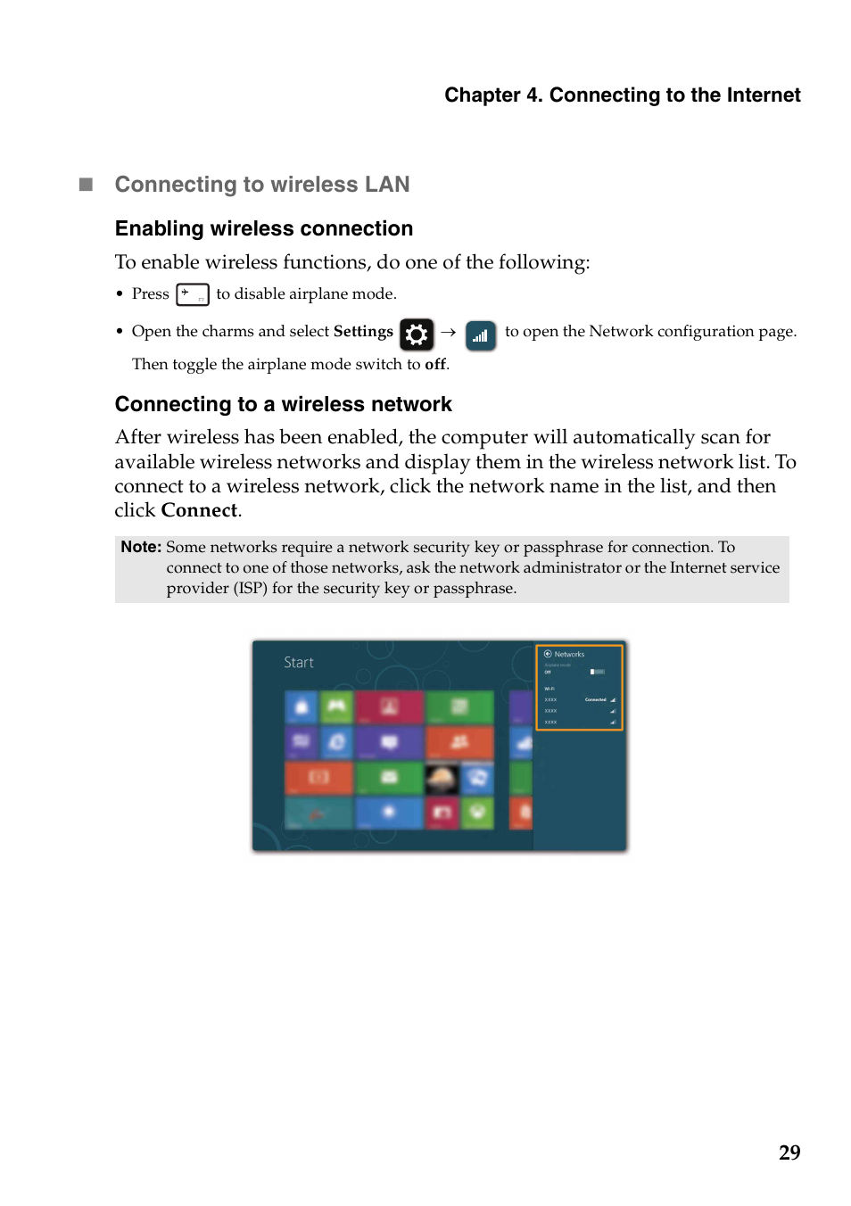 29  connecting to wireless lan | Lenovo IdeaPad S300 Notebook User Manual | Page 33 / 45