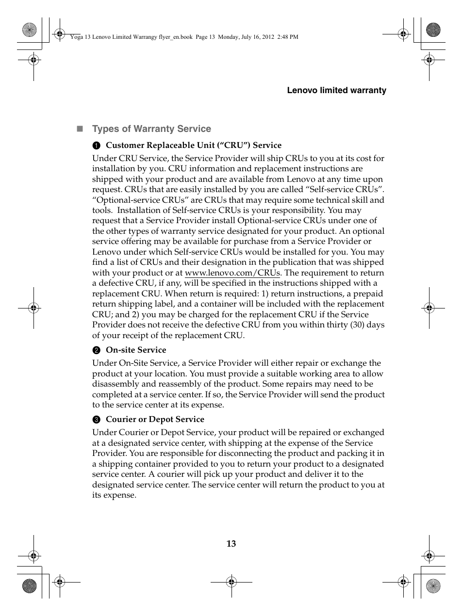 Lenovo Yoga 13 Notebook IdeaPad User Manual | Page 13 / 24