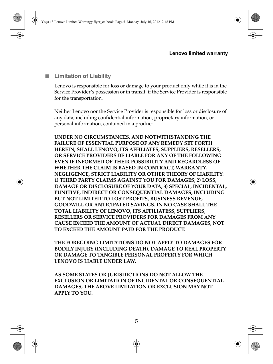 Lenovo Yoga 13 Notebook IdeaPad User Manual | Page 5 / 24