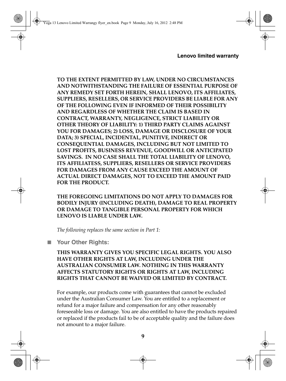 Lenovo Yoga 13 Notebook IdeaPad User Manual | Page 9 / 24
