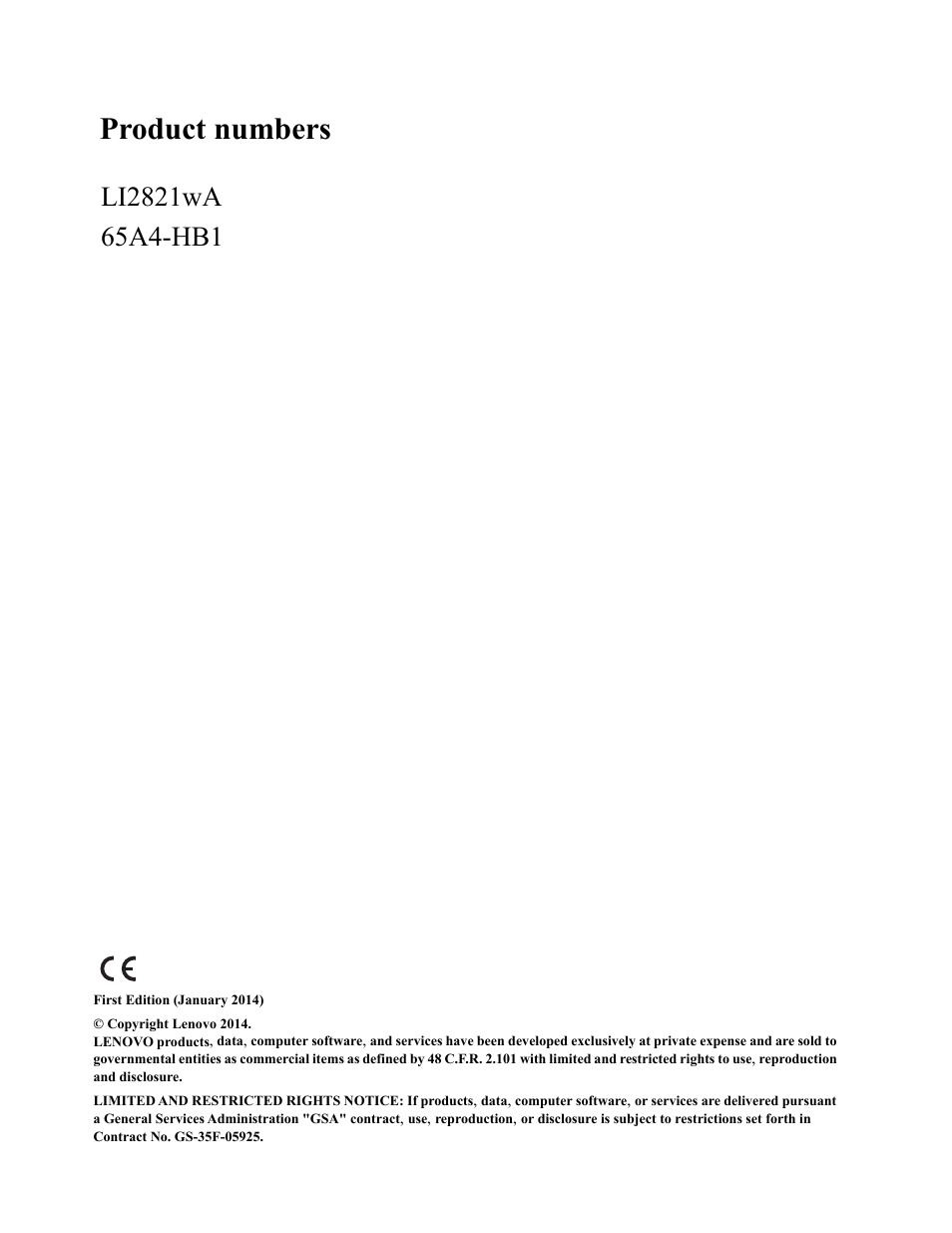 Product numbers | Lenovo LI2821 Wide LCD Monitor User Manual | Page 2 / 36