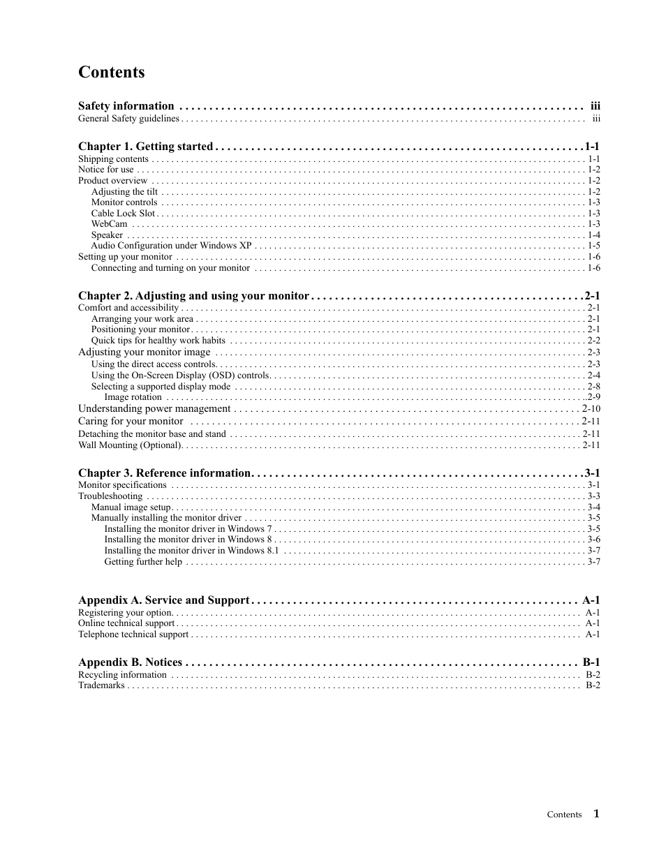 Lenovo LI2821 Wide LCD Monitor User Manual | Page 3 / 36