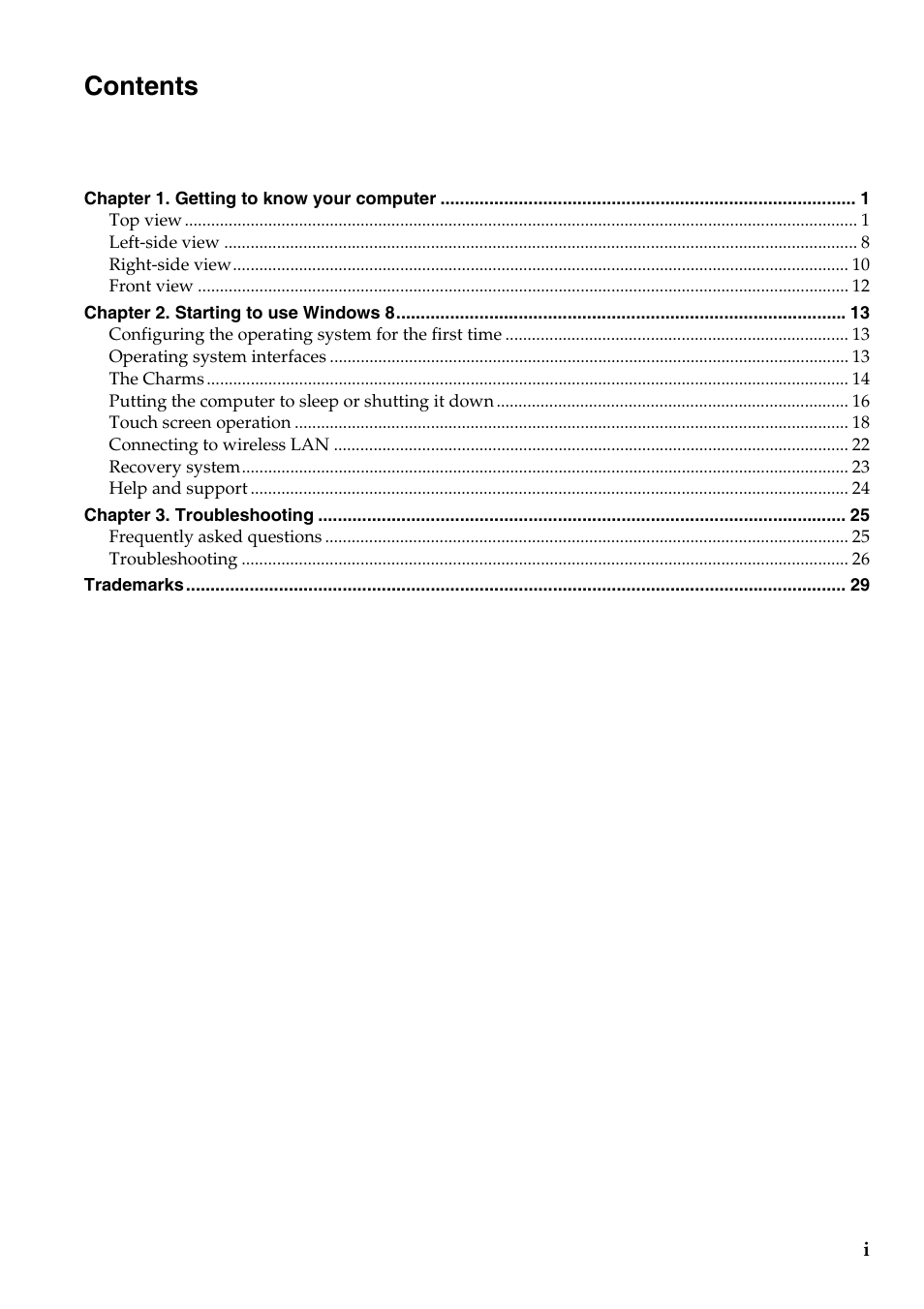 Lenovo Yoga 11 Notebook IdeaPad User Manual | Page 3 / 35