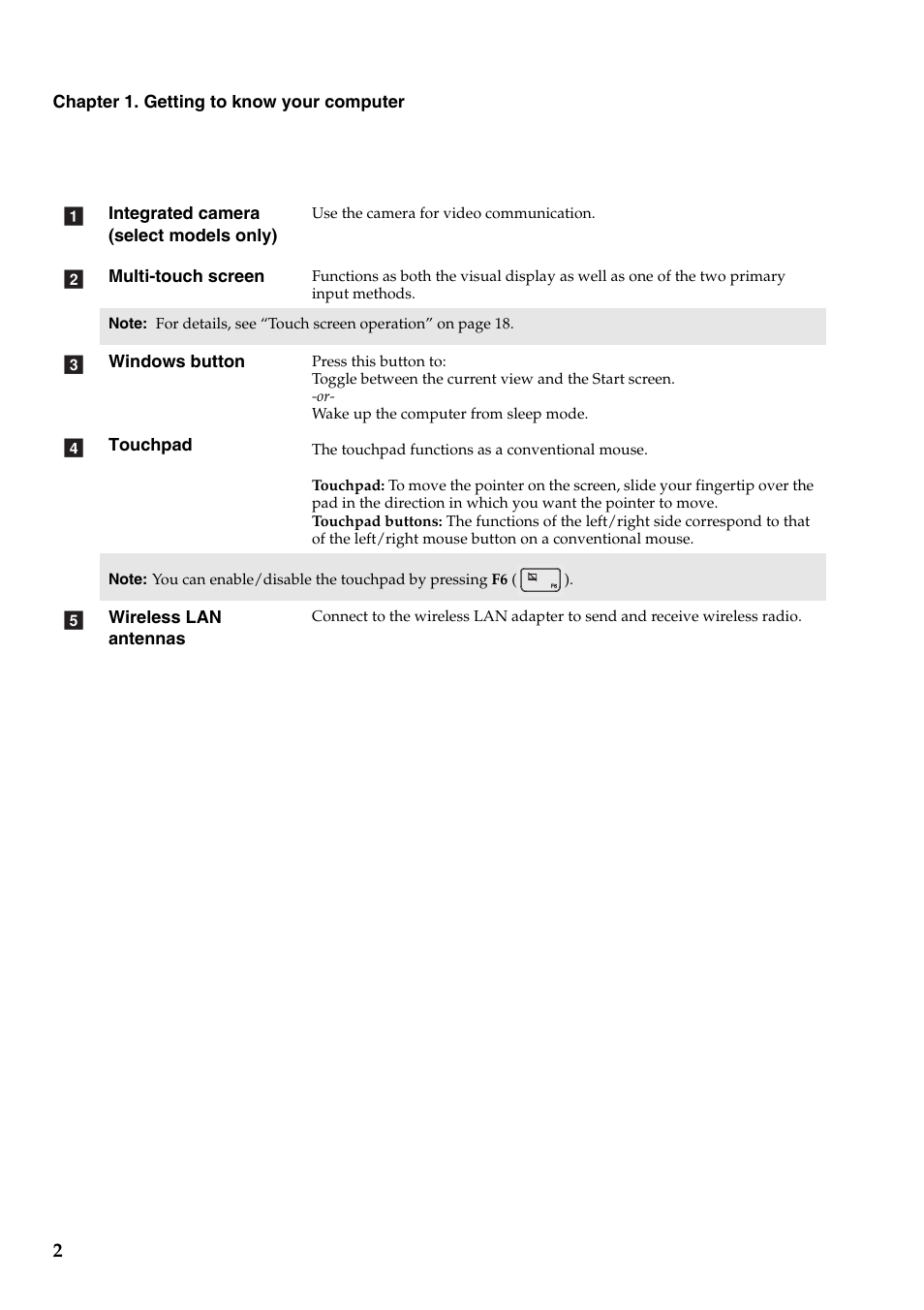 Lenovo Yoga 11 Notebook IdeaPad User Manual | Page 6 / 35