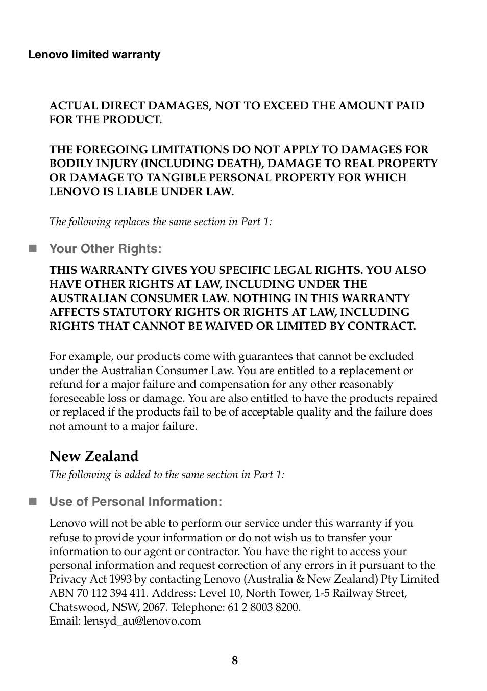 New zealand | Lenovo IdeaPad S310 Notebook User Manual | Page 8 / 20