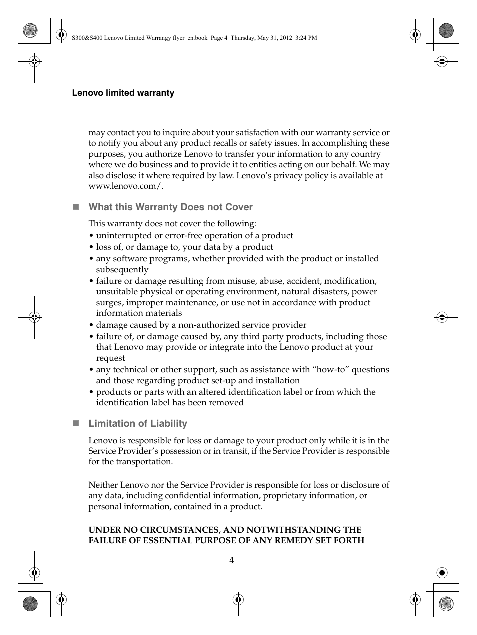 Lenovo IdeaPad S400 Notebook User Manual | Page 4 / 20