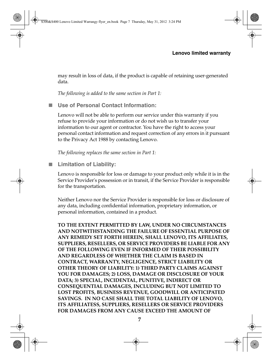 Lenovo IdeaPad S400 Notebook User Manual | Page 7 / 20