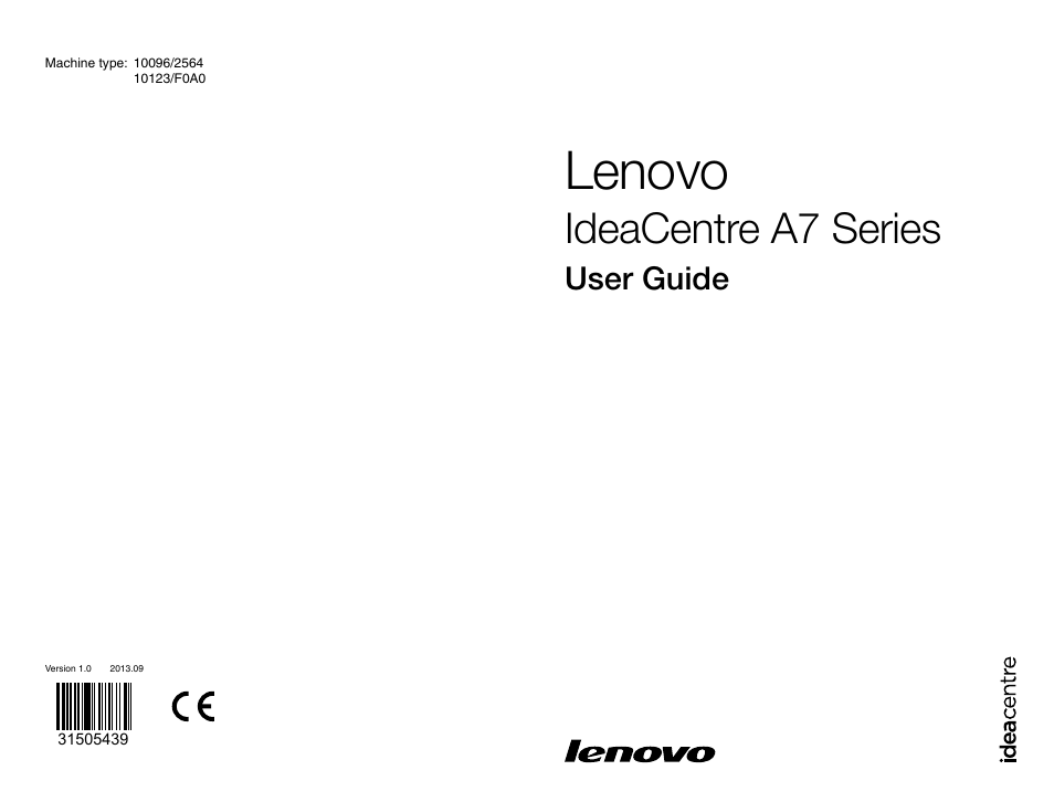 Lenovo A730 All-in-One IdeaCentre User Manual | 47 pages