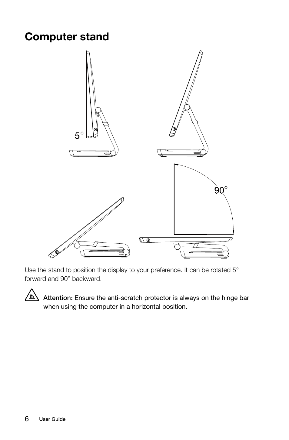 Computer stand | Lenovo A730 All-in-One IdeaCentre User Manual | Page 11 / 47