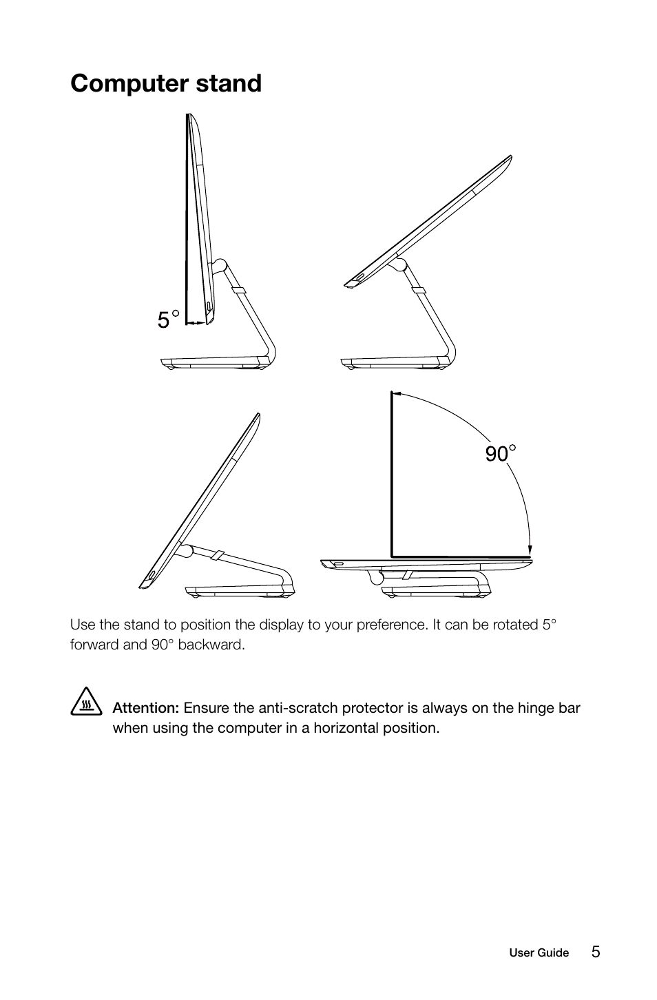 Computer stand | Lenovo A740 All In One User Manual | Page 10 / 47