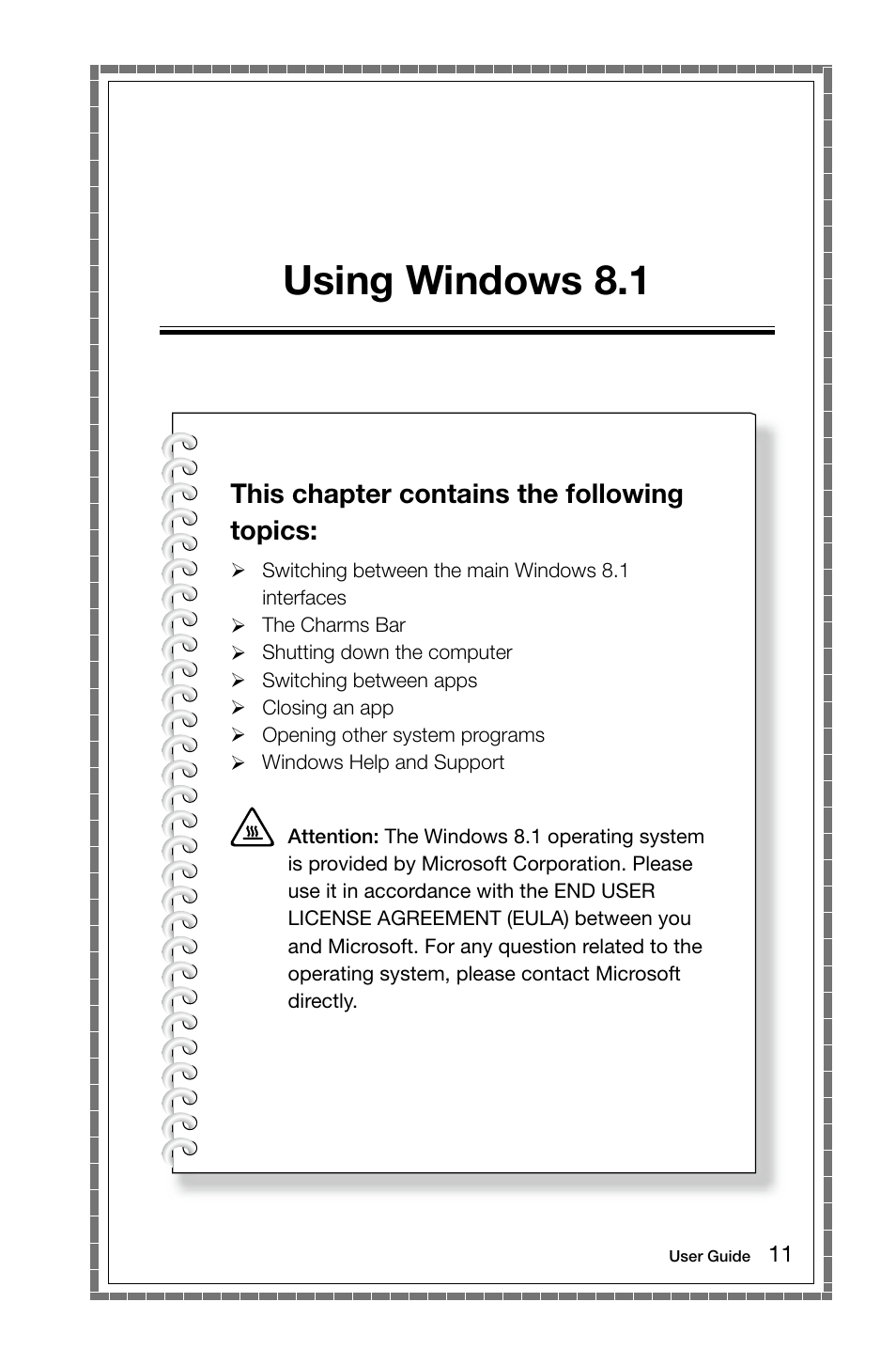 Using windows 8.1, This chapter contains the following topics | Lenovo A740 All In One User Manual | Page 16 / 47