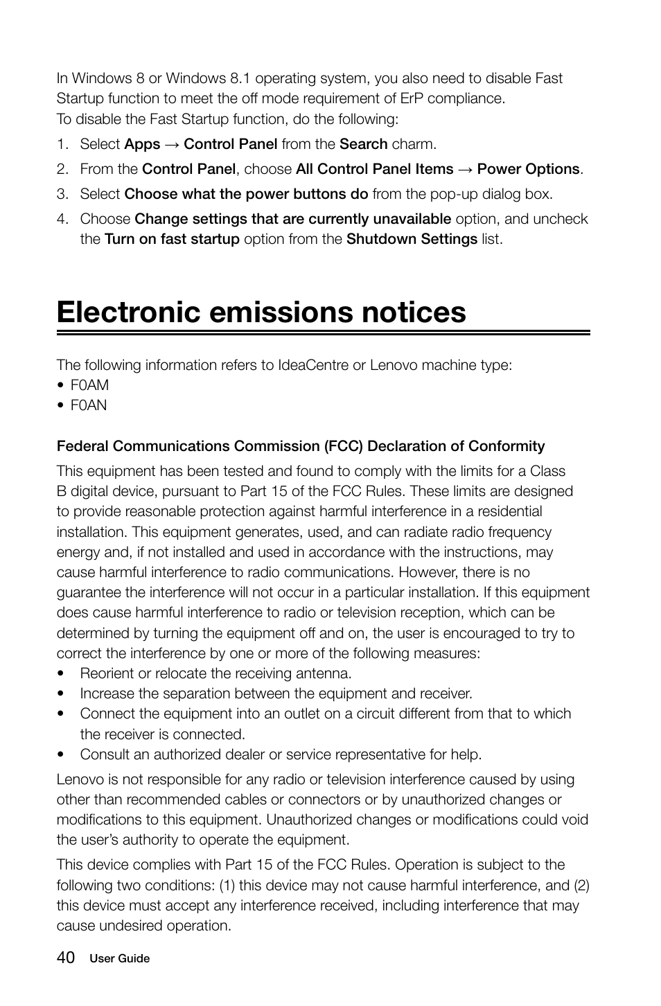 Electronic emissions notices | Lenovo A740 All In One User Manual | Page 45 / 47