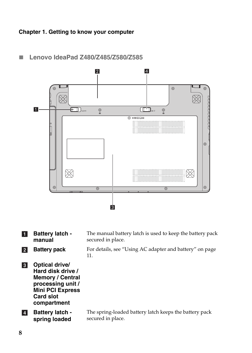 Lenovo IdeaPad Z485 Notebook User Manual | Page 12 / 59
