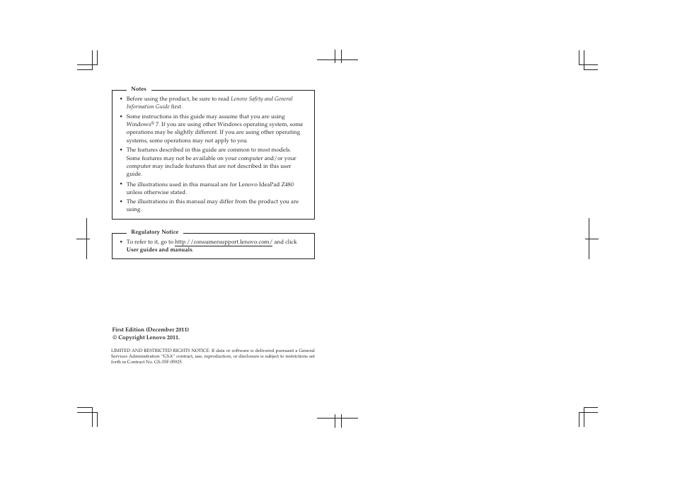 Lenovo IdeaPad Z485 Notebook User Manual | Page 2 / 59