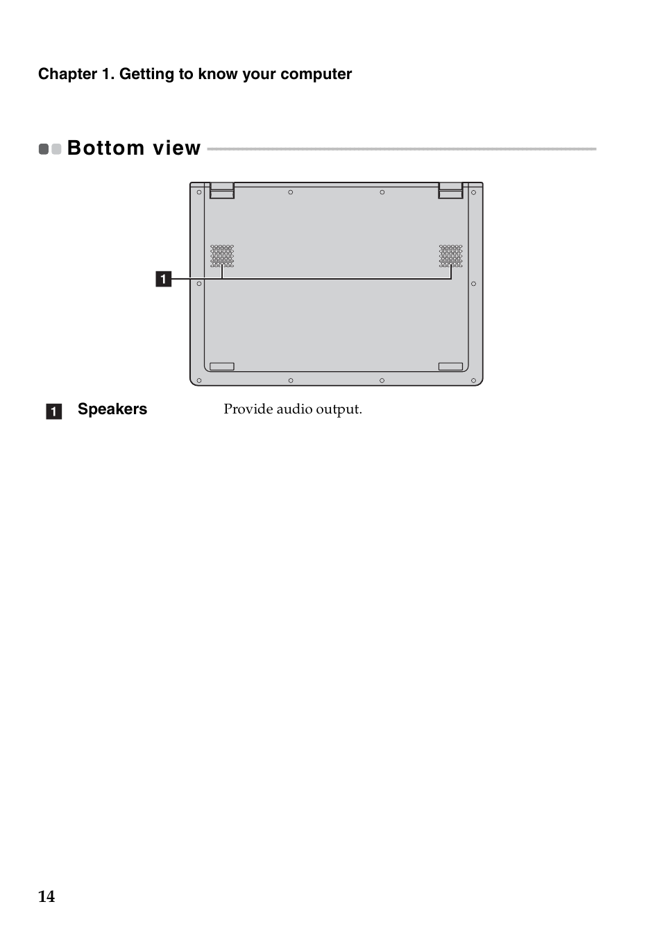 Bottom view | Lenovo Yoga 2 11 Notebook Lenovo User Manual | Page 18 / 38