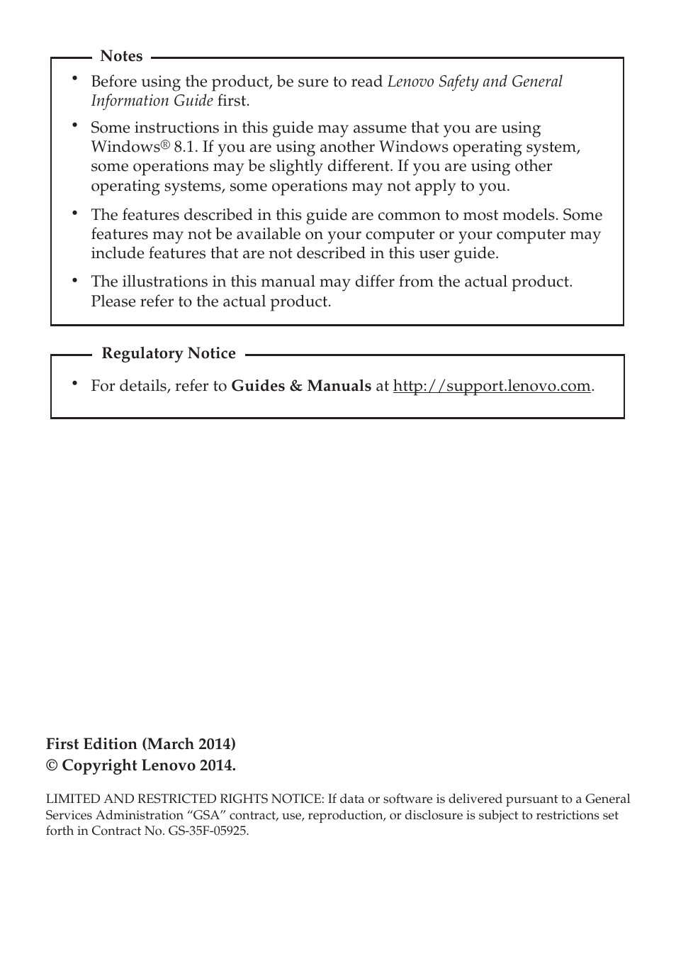 Lenovo Yoga 2 11 Notebook Lenovo User Manual | Page 2 / 38